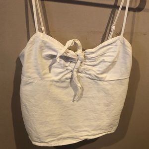 Brandy Melville Off White Front Tie Top
